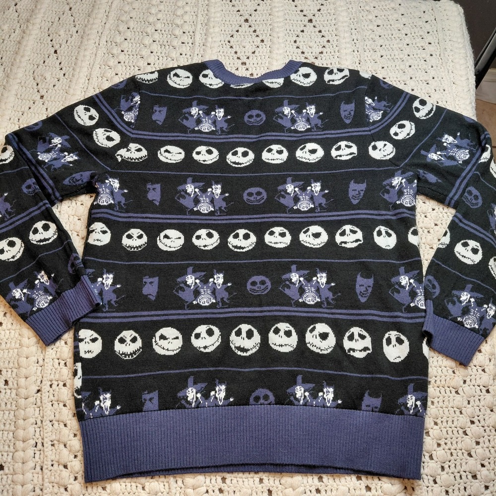 Nightmare Before Christmas Sweater Womens 2XL Jack Skeleton AOP‎ Ugly Party Fun - Picture 7 of 8